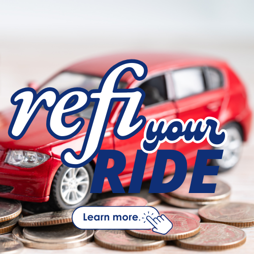 red car, coins, refi your ride. Learn more.